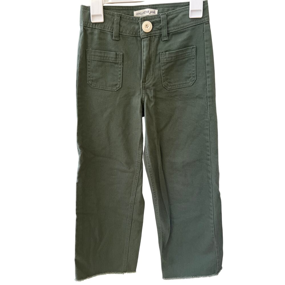 Vanilla star girls green denim wide leg jeans size 7 EUC